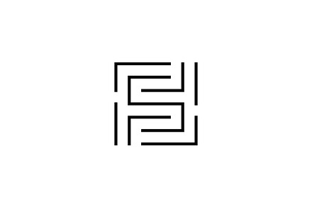 Square Letter FF FS Logo