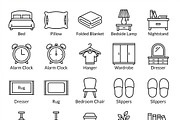 42 Minimal Bedroom Essentials Icons, an Outline Icon by adenpinkstore (Thumbnail 1 of 12)