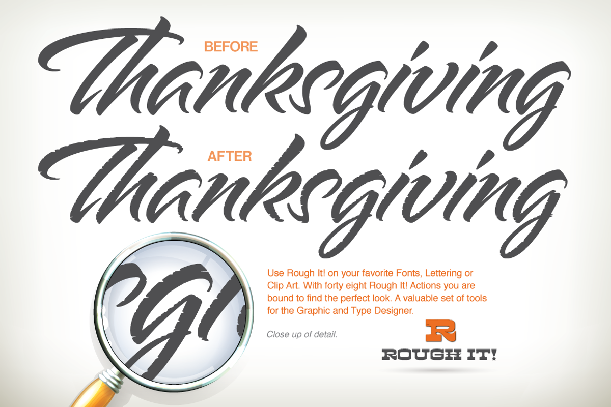 Rough It! for Illustrator CS6 & CC, an Action Add-On by Borges Lettering (Photo 3 of 8)