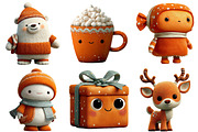 Cute Cartoon-Christmas Clipart, an Illustration by Craft Nest (Thumbnail 5 of 10)