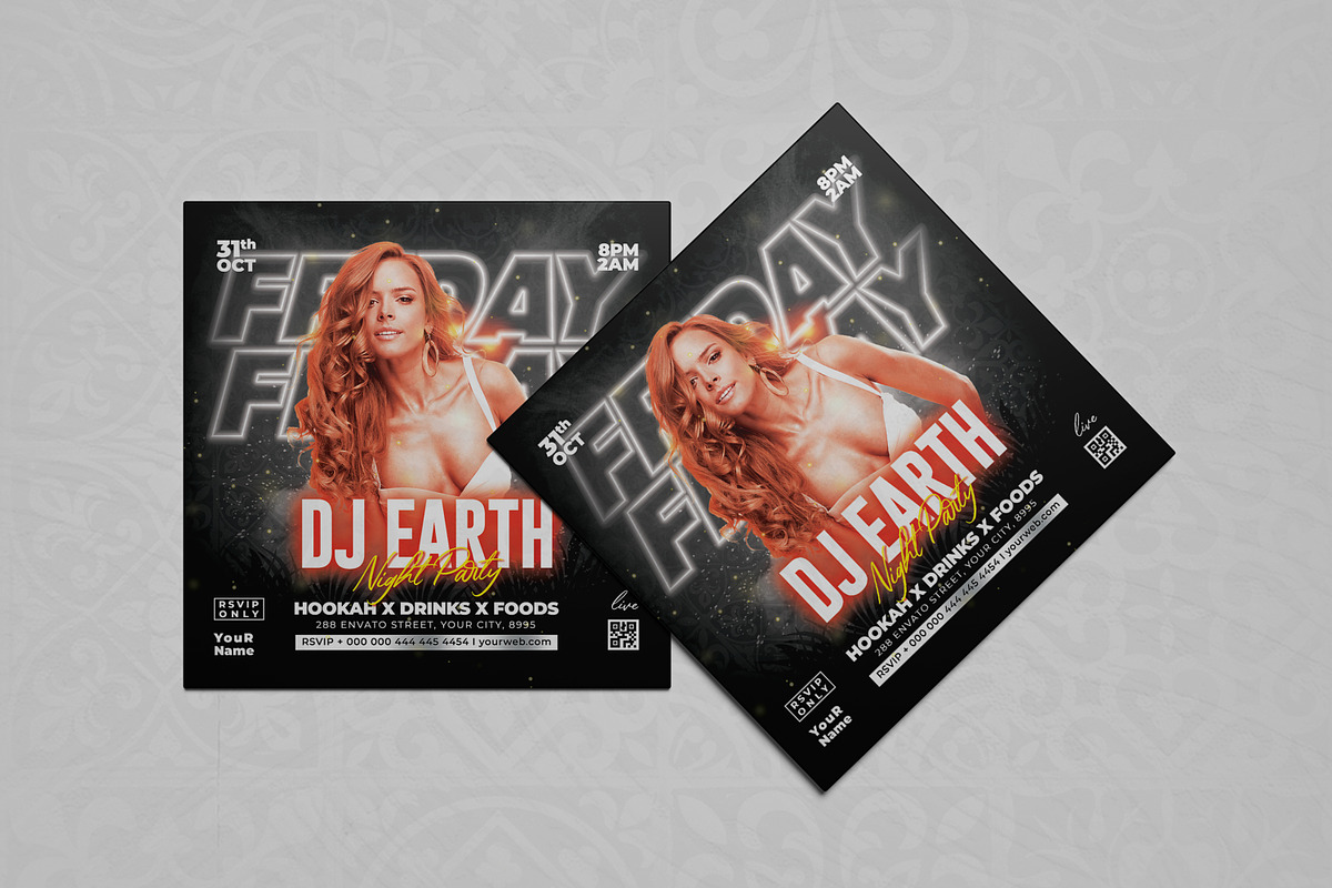DJ Party Flyer Template, a Flyer Template by creative-mint (Photo 4 of 4)