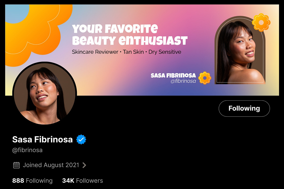 Beauty Enthusiast X Twitter Banner, a Social Media Template by FIBRINOSÄ (Photo 3 of 4)