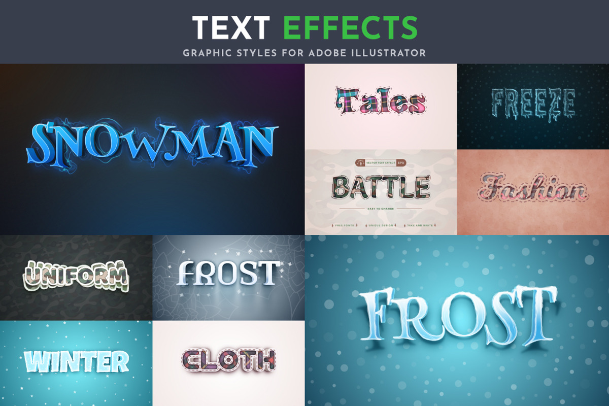 100 Vector Text Effects | Part 2, a Layer Style Add-On by rwgusev (Photo 7 of 11)