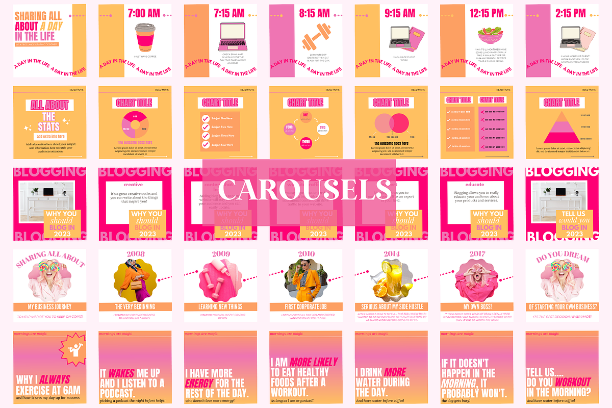 Bright Colorful Instagram Templates, a Social Media Template by Oh So Social Boutique (Photo 4 of 7)