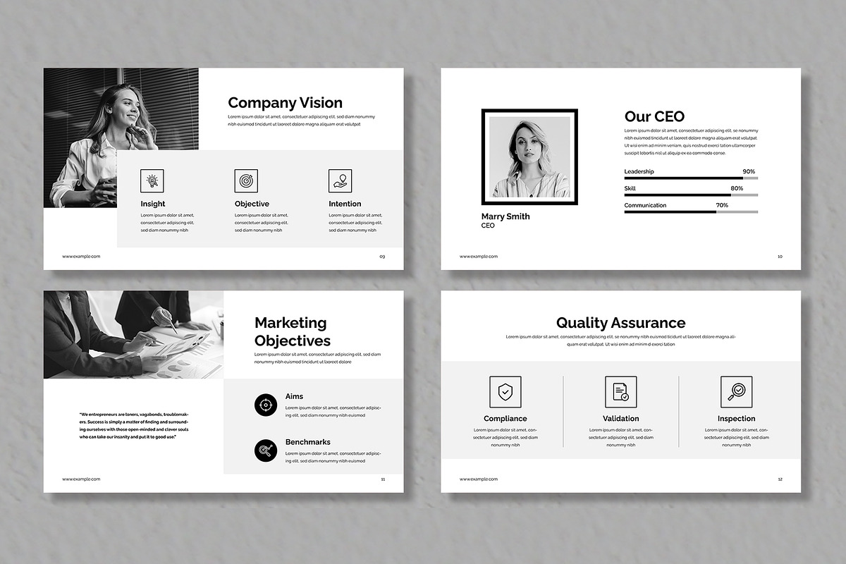 Black & White Business Plan, a Presentation Template by Mighty-Slide (Photo 4 of 6)