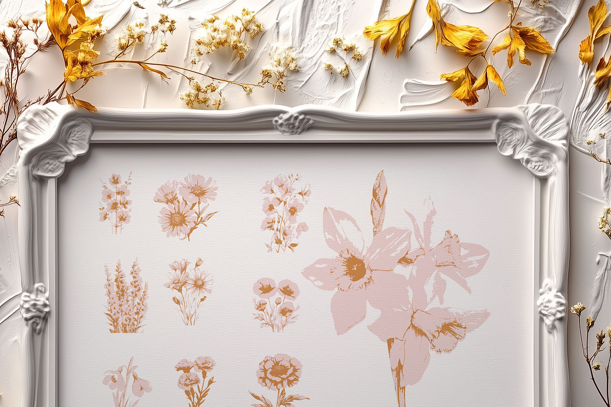 Flower clipart retro cottagecore set, an Object Graphic by Anna Sokol (Photo 4 of 10)