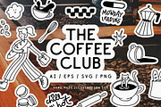 The Coffee Club Illustration Pack, an Object Graphic by CarmineType (Thumbnail 1 of 14)