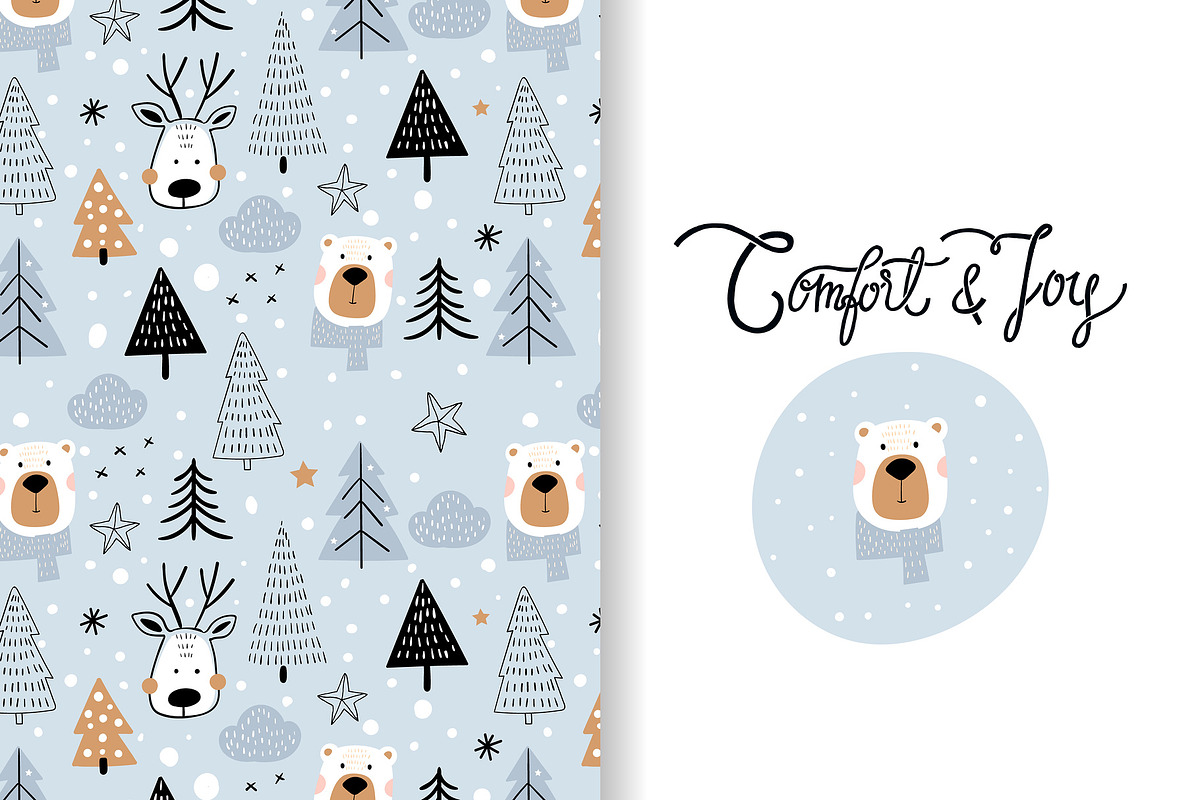 Scandinavian Christmas elements, an Animal Illustration by Letto studio (Photo 3 of 8)