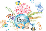 Watercolor Ocean set, an Object Illustration by artnLera (Thumbnail 1 of 3)