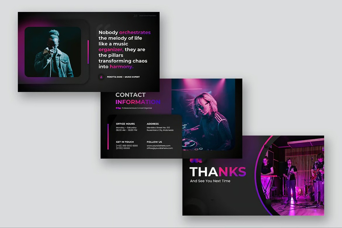 Music Concert Google Slides Template, a Presentation Template by Fit-tee (Photo 2 of 10)