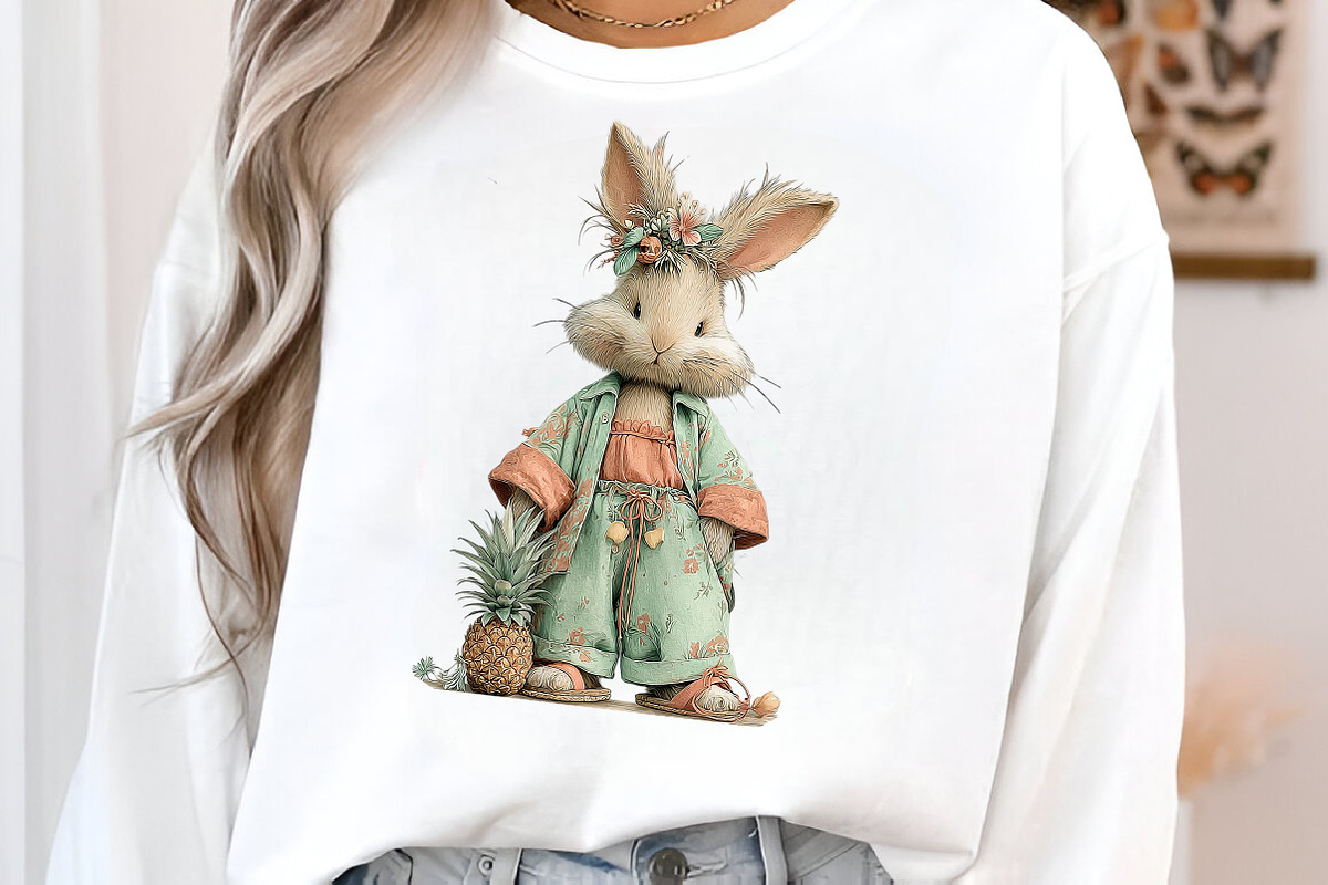 Whimsical summer bunny clipart, an Illustration by SinaCreation (Photo 10 of 11)