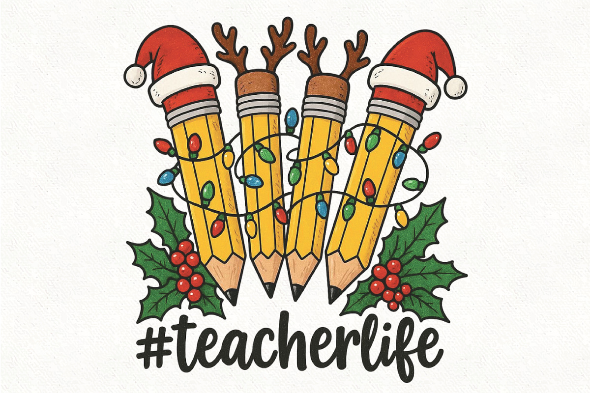 Christmas Pencils Teacher Christmas, an Illustration by CraftArtStudio (Photo 1 of 4)