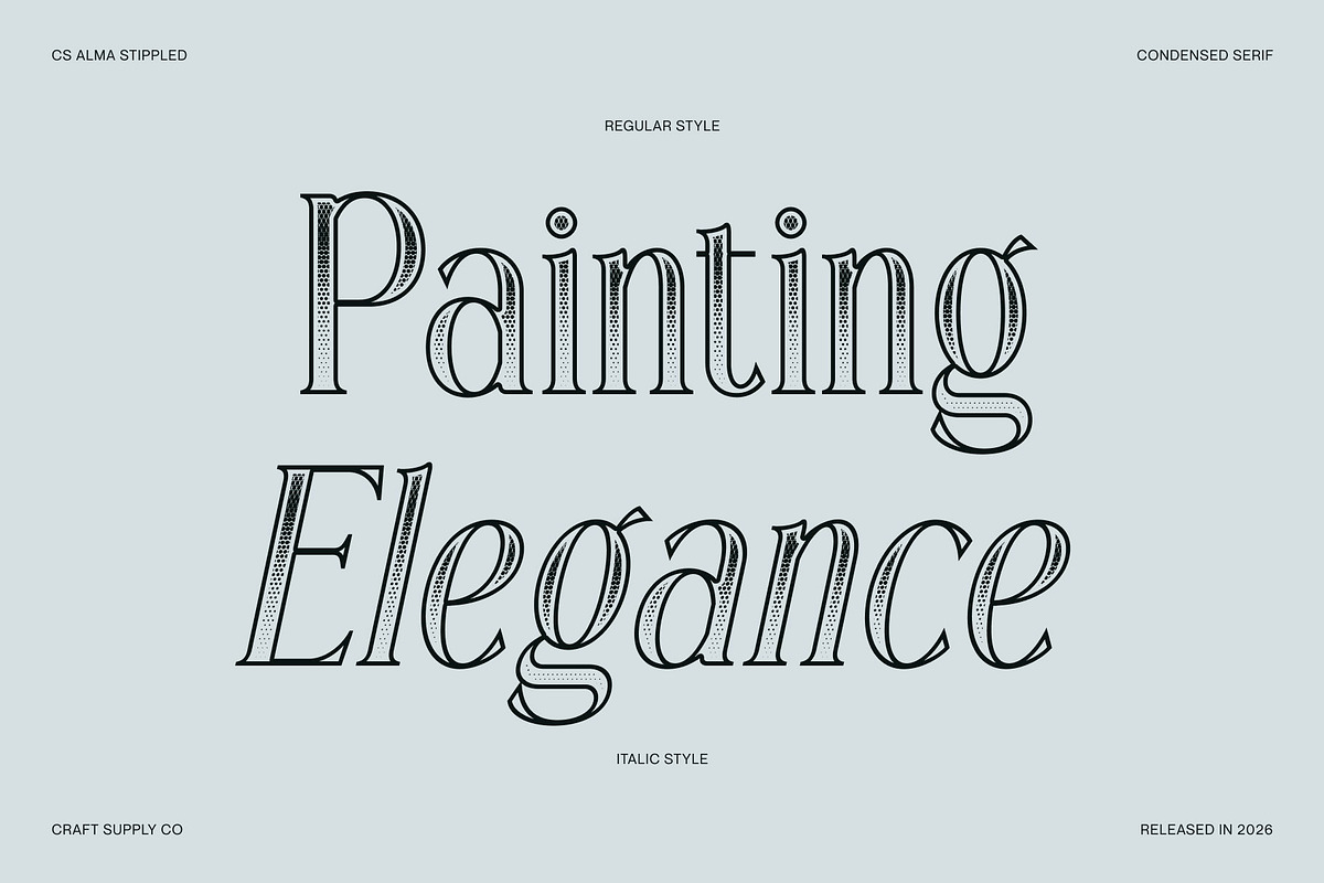 CS Alma Stippled, a Serif Font by Craft Supply Co. (Photo 3 of 8)