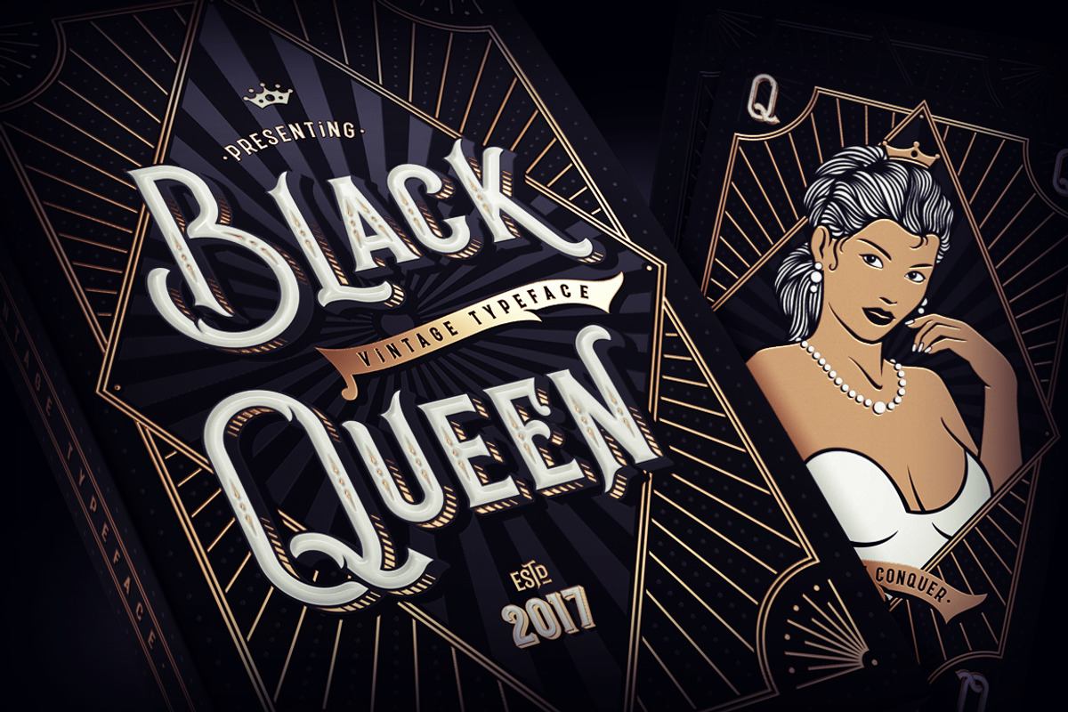 Black Queen font + bonus graphics, a Serif Font by Gleb Guralnyk (Photo 1 of 6)