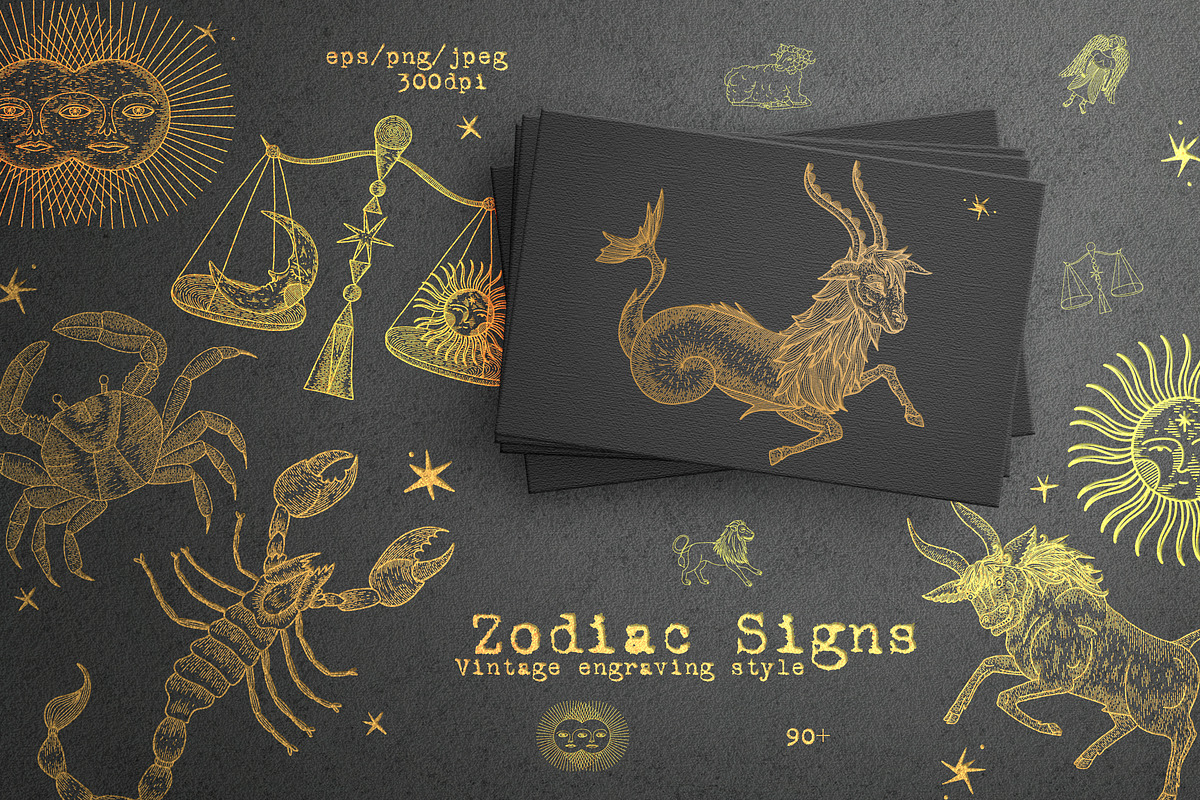 Vintage engraving. Zodiac Signs, an Animal Illustration by Chikovnaya (Photo 1 of 15)