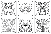 Happy Valentine Day Coloring Book, a Seasonal Illustration by Ink Gallery (Thumbnail 2 of 3)