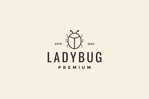 Little Insect Ladybug Line Logo