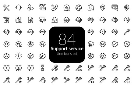 Support service line icons