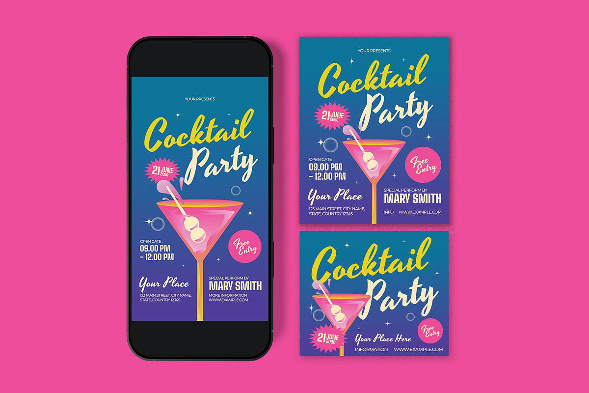 Cocktail Party Flyer, a Flyer Template by graphicook (Photo 3 of 3)