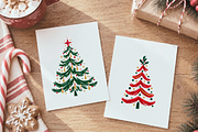 18 Hand Painted Christmas Trees PNG, a Seasonal Illustration by Ink Gallery (Thumbnail 7 of 13)