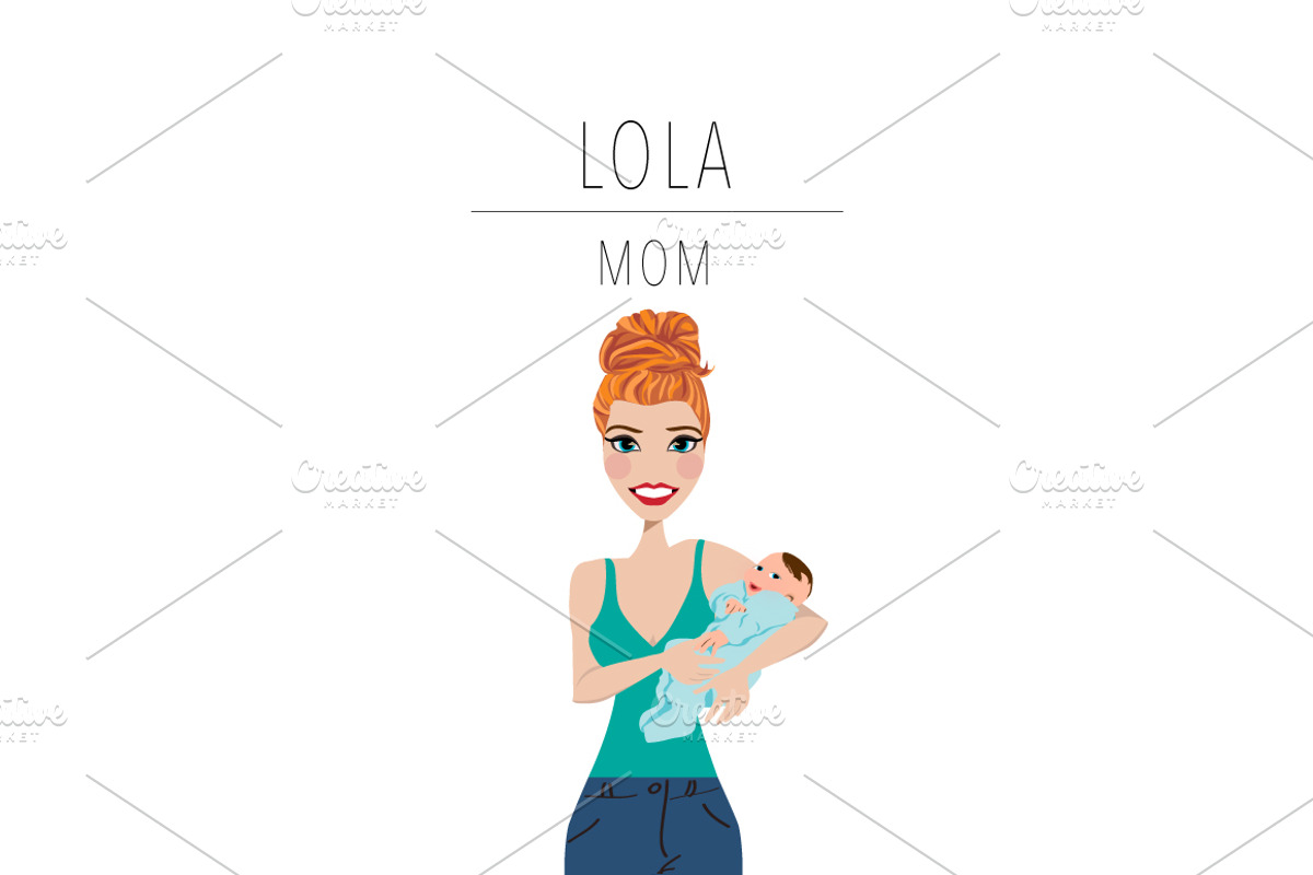 Mom & Baby Portrait Clip Art, a Person Illustration by Lauren Lesley Studio (Photo 15 of 33)