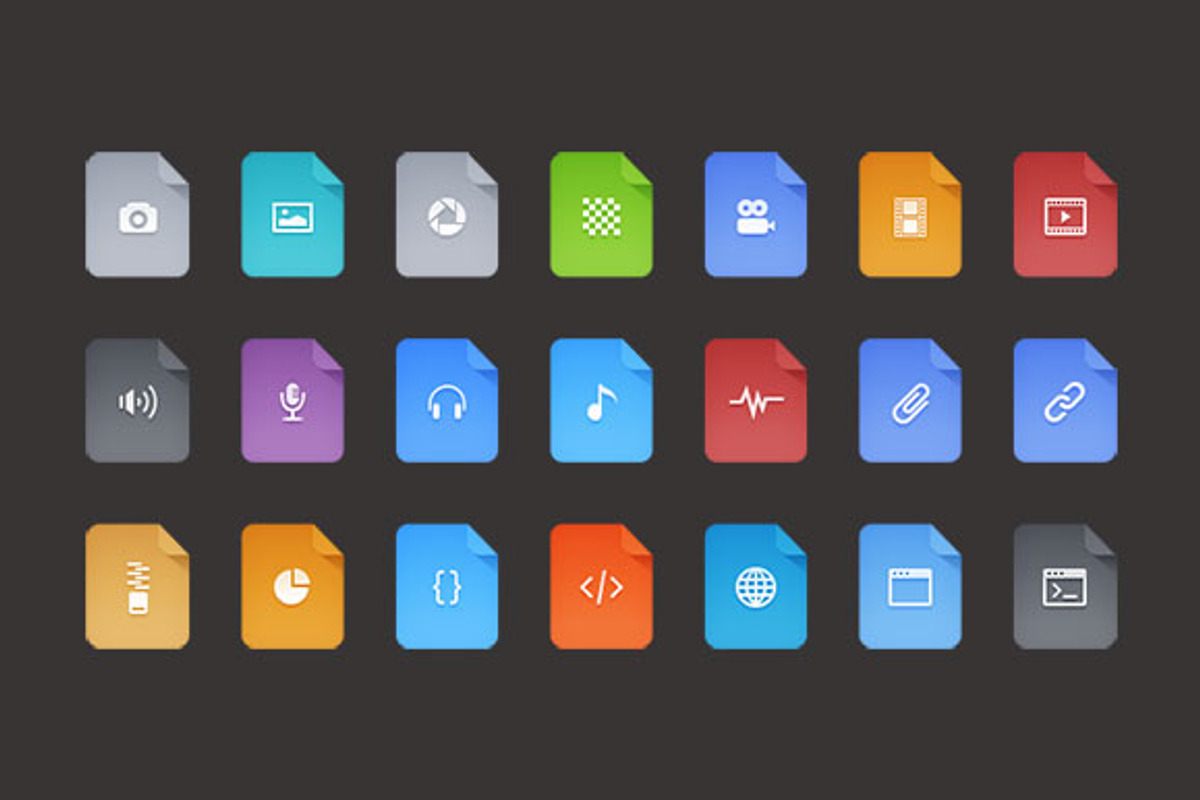 Flat Vector Filetype Icons preview 3
