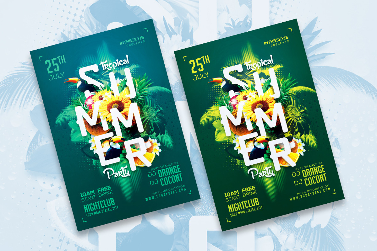 Tropical Summer V2 Flyer Template, a Flyer Template by InTheSky15 (Photo 4 of 6)