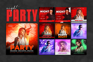 Night club party flyer post template, a Social Media Template by Tanmoy Topu