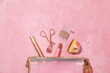 Bath accessories, toilet bag for different self care items, a Beauty & Fashion Photo by AtlasStudio