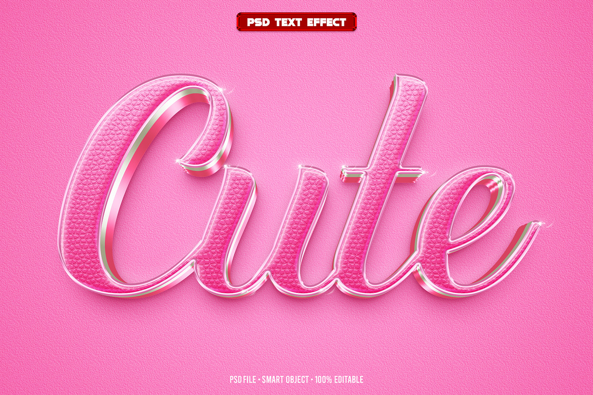 Cute 3D editable text effect, a Brushes & More by Hello Muh