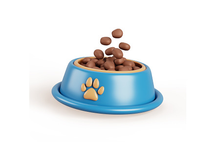 3d pet bowl with feed, full food, an Animal 3D Model by Marozhkastudio