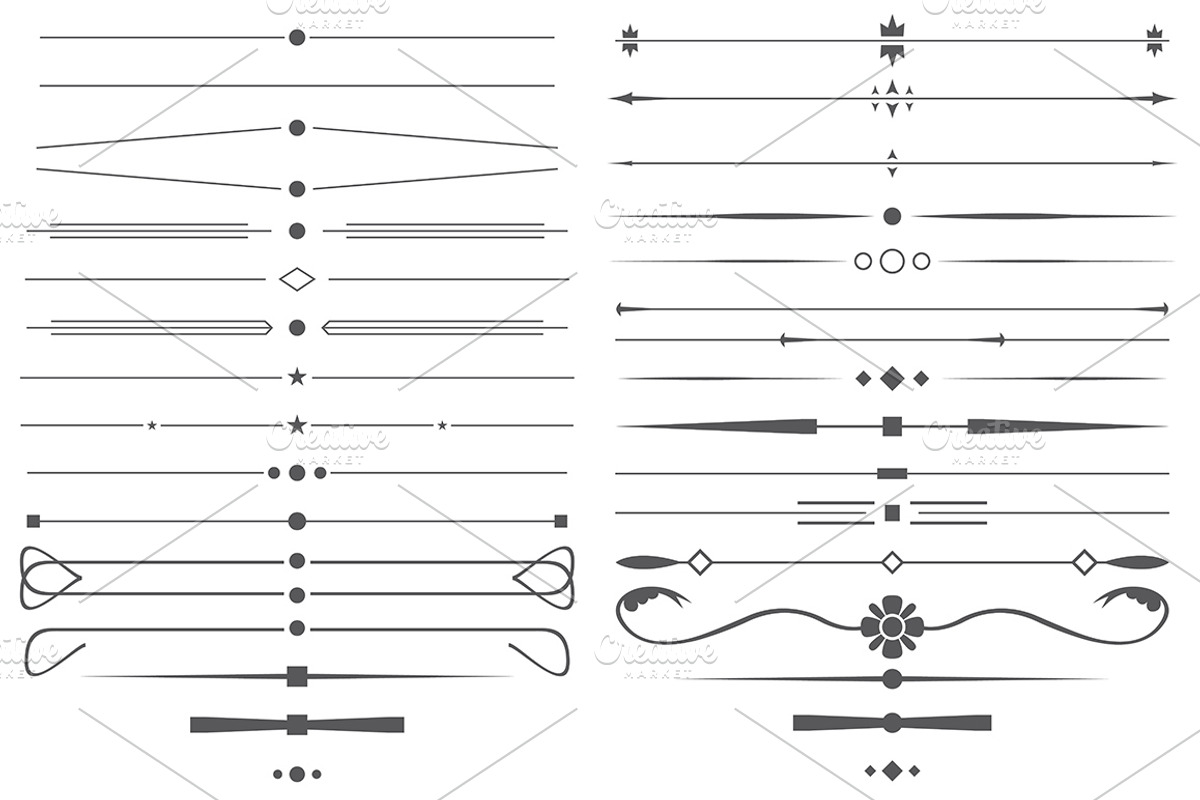 Set of Decorative Page Dividers, an Object Graphic by Booblgum