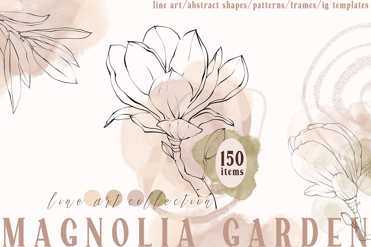 Magnolia Line Art collection, a Texture Illustration by Tiana Geo (Photo 1 of 16)