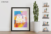 Minimalist Art Frame Mockup on Wood, a Household Mockup by Muhazdinata (Thumbnail 1 of 12)