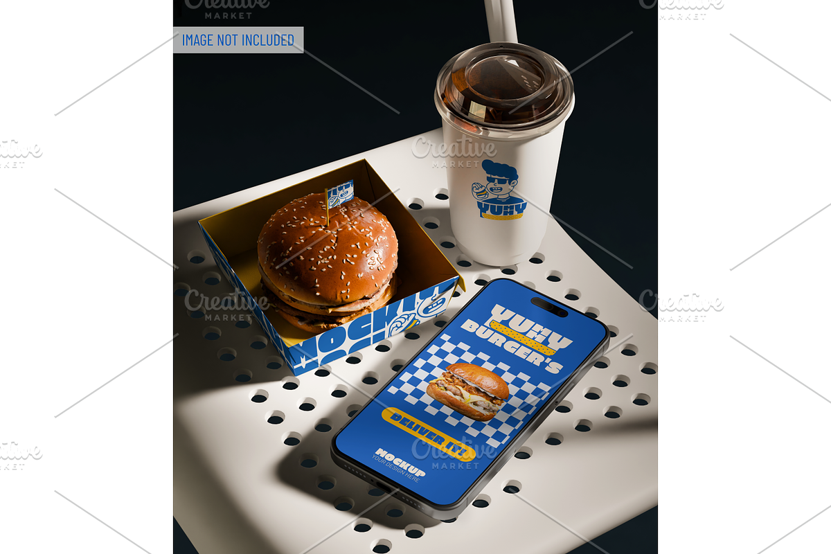 Fast Food Branding Scene Mockup, a Packaging Mockup by Mockthethics. (Photo 6 of 13)