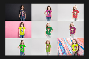 111 Kids T-Shirt Mock-Up Set