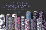 Spring Jacaranda Seamless Patterns, a Pattern Graphic by Sketchbook Designs (Thumbnail 1 of 9)