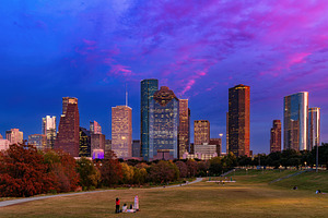 Houston City Skyline at Night, a Photo by Lucky Photographer