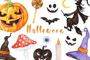 Halloween watercolor set