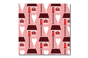 Valentine's Day House Vector Pattern, a Pattern Graphic by K McCormack Designs (Thumbnail 2 of 4)
