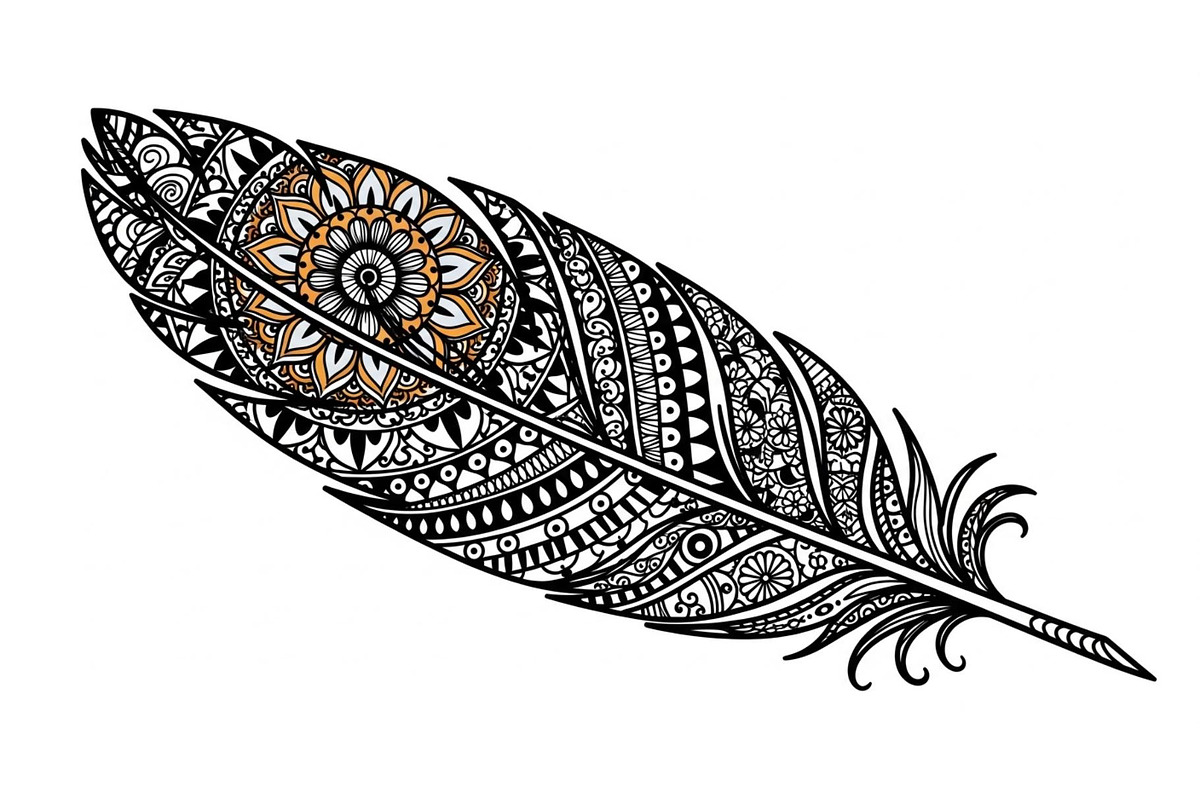 Ornamental Feather SVG Bundle, an Illustration by yasushie (Photo 26 of 31)