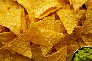 Homemade Corn Tortilla Chips with Tomato Salsa and Guacamole, a Food & Drink Photo by LiudmylaChuhunova
