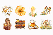 Watercolor Honey Lover Clipart, an Illustration by Design Market (Thumbnail 4 of 4)