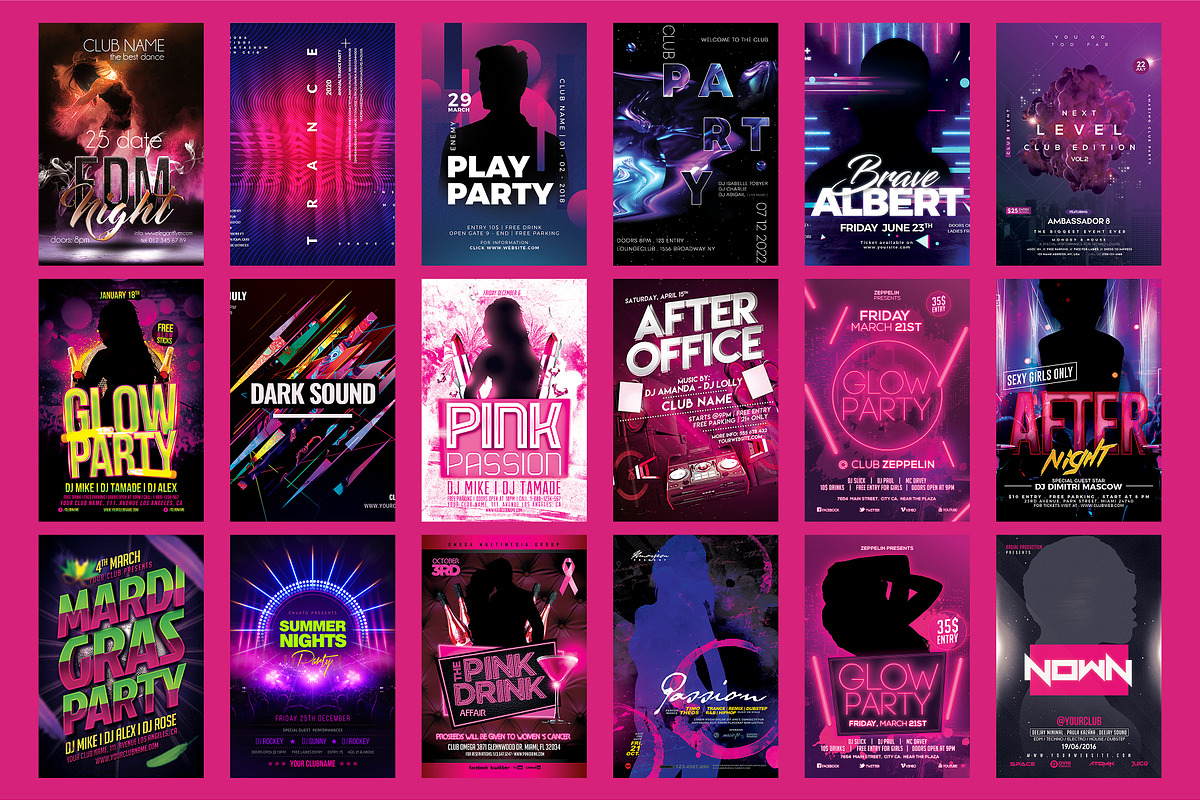 45 Glow Flyer Bundle, a Social Media Template by PopotLane (Photo 2 of 4)