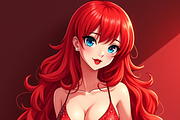 Red Goddess: 7 Anime-Style Portraits, an Illustration by ETARA by Mea Hau (Thumbnail 7 of 8)