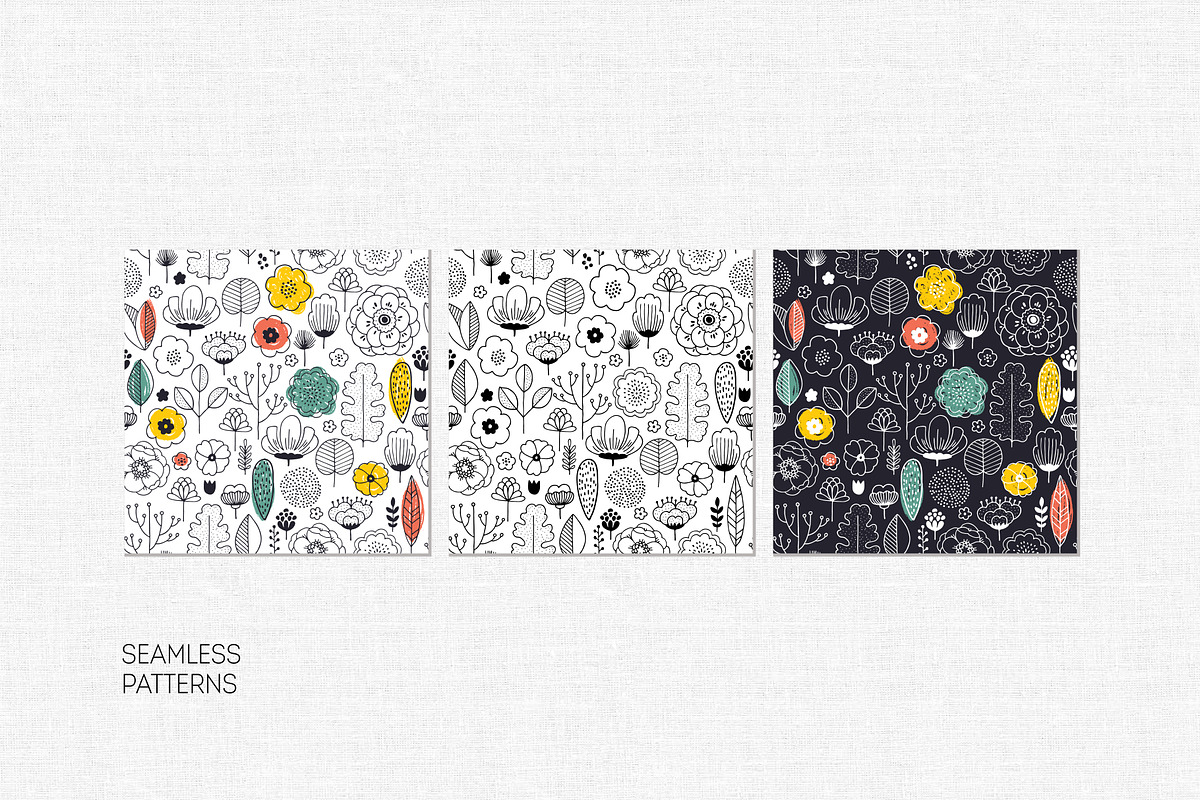 Scandinavian flowers, a Decorative Illustration by adehoidar (Photo 2 of 5)