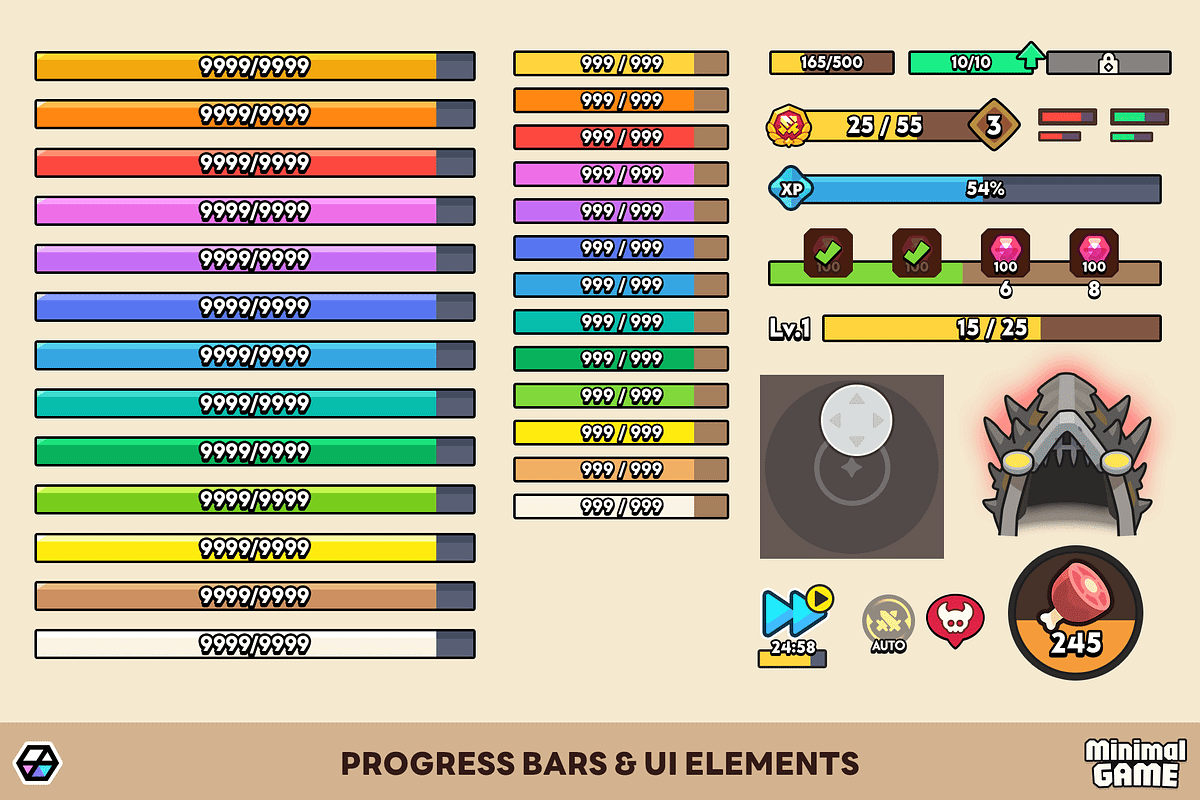 GUI Pro - Minimal Game Light, an UI Kit Template by LAYERLAB (Photo 10 of 51)