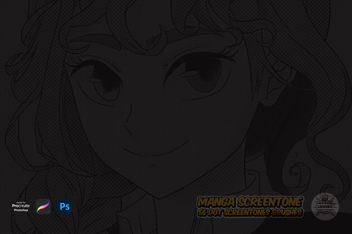 MANGA SCREENTONE Halftones Brushes, a Brush Add-On by Luuuka studio (Photo 5 of 5)