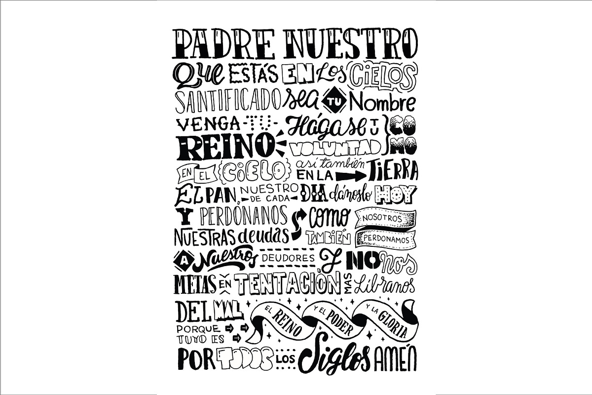 Padre Nuestro - Lettering Poster, an Illustration by Franco Fuentes (Photo 3 of 5)