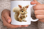 Whimsical Easter Squirrel Clipart, a Seasonal Illustration by Canvas Craft (Thumbnail 7 of 7)